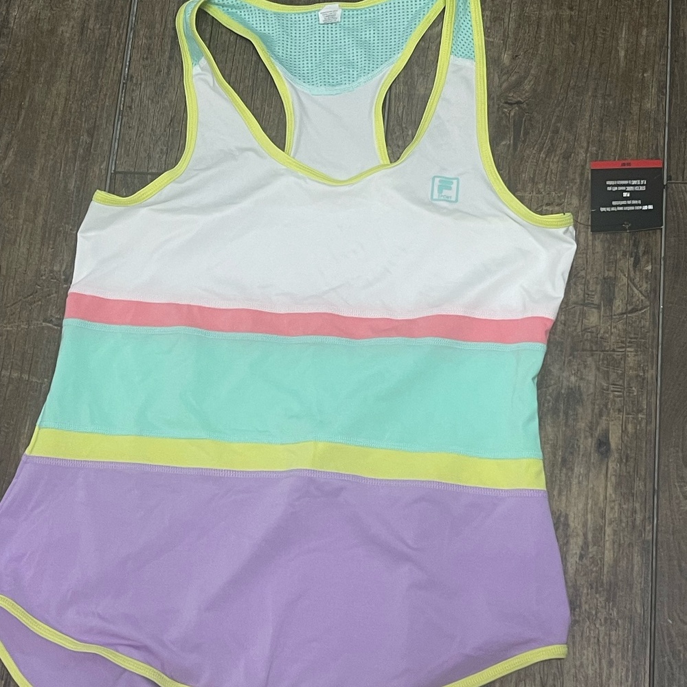 Fila Active Workout Tank Top Size Small Pastel Workout Top NWT